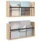 vidaXL Ράφι Περιοδικών με ράφι 2 τεμ. Δρύς Sonoma 60 x 12 x 30 εκ