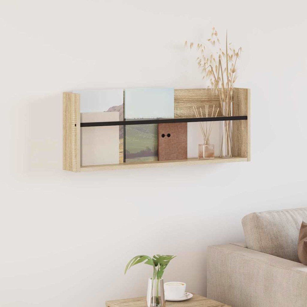 vidaXL Ράφι Περιοδικών Δρύς Sonoma 80 x 12 x 30 εκ Επεξεργασμένο Ξύλο