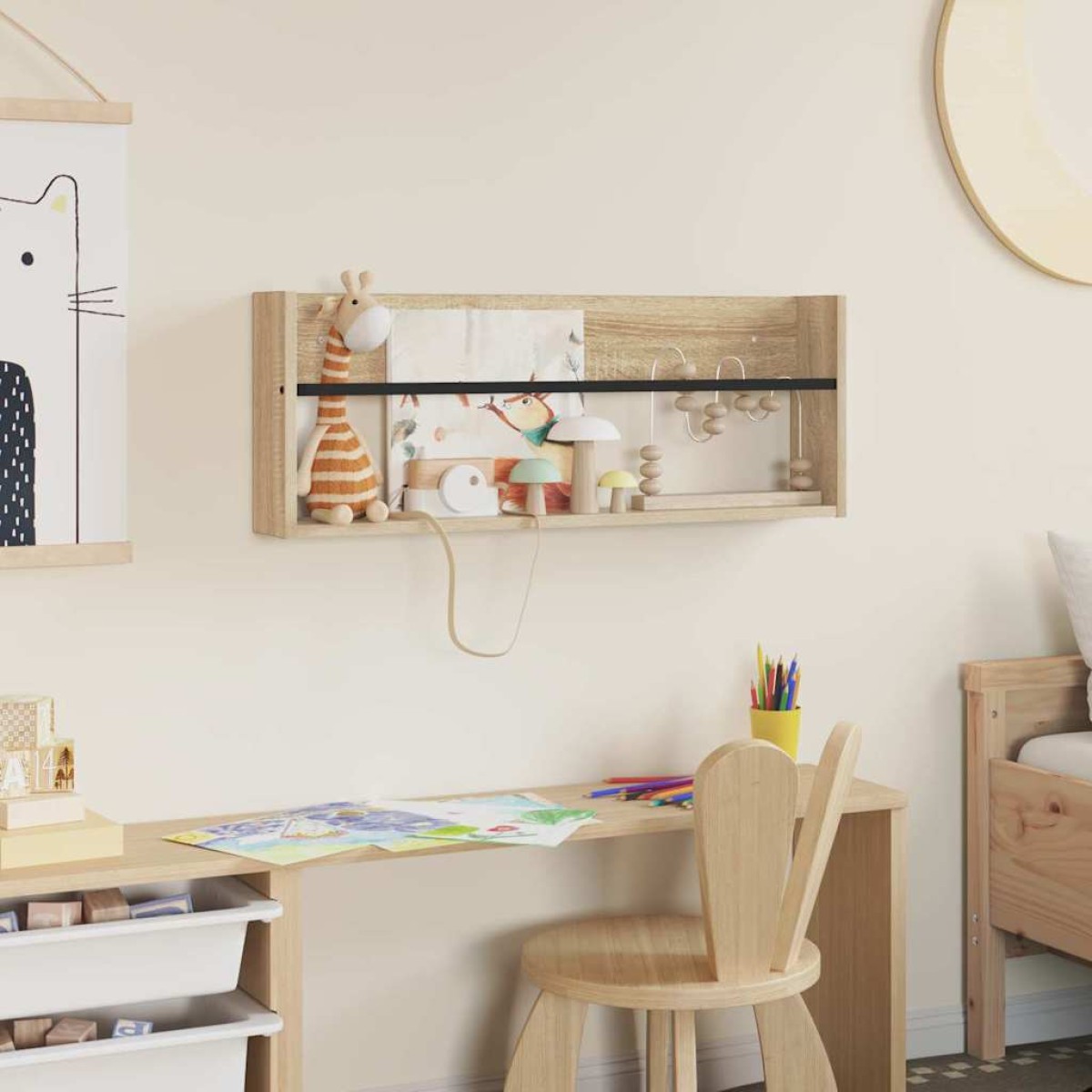 vidaXL Ράφι Περιοδικών Δρύς Sonoma 80 x 12 x 30 εκ Επεξεργασμένο Ξύλο