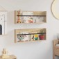 vidaXL Ράφι Περιοδικών με ράφι 2 τεμ. Δρύς Sonoma 80 x 12 x 30 εκ