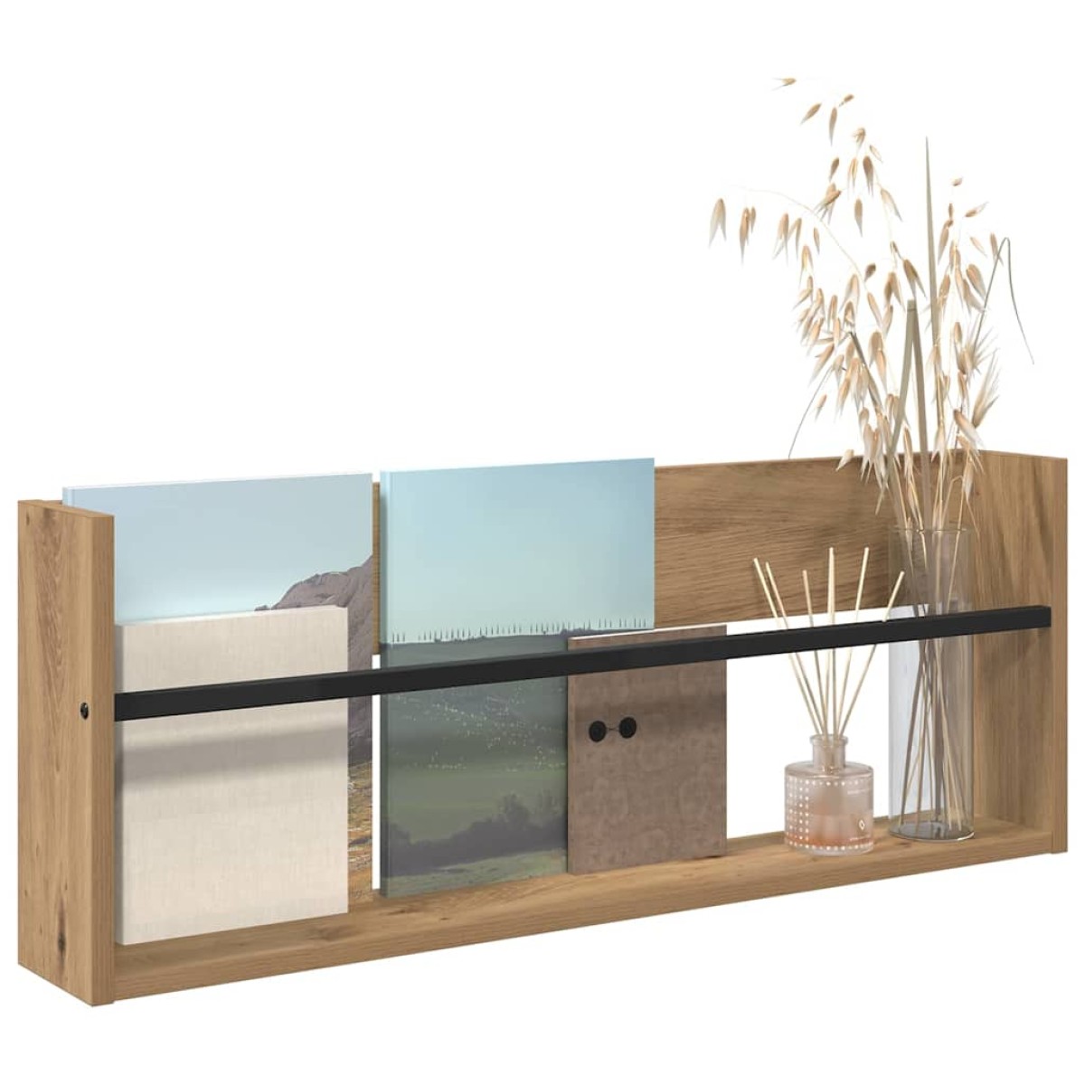 vidaXL Ράφι Περιοδικών Artisan Oak 80 x 12 x 30 εκ Επεξεργασμένο Ξύλο
