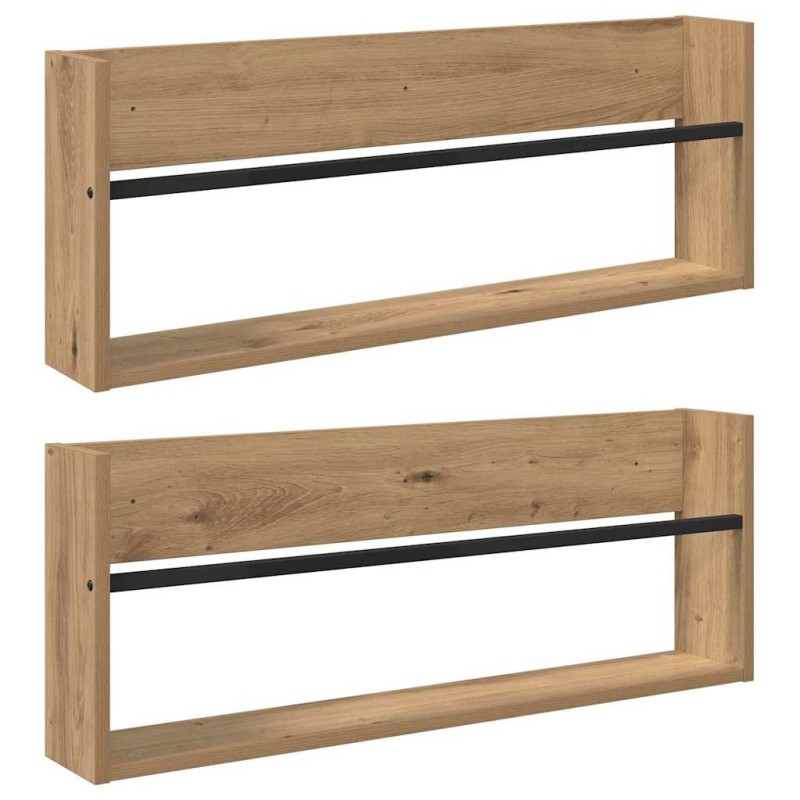 vidaXL Ράφι Περιοδικών με ράφι 2 τεμ. Artisan Oak 80 x 12 x 30 εκ