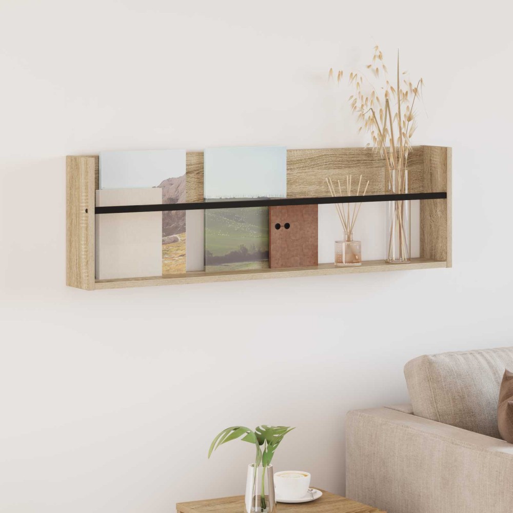 vidaXL Ράφι Περιοδικών Δρύς Sonoma 100 x 12 x 30 εκ Επεξεργασμένο Ξύλο