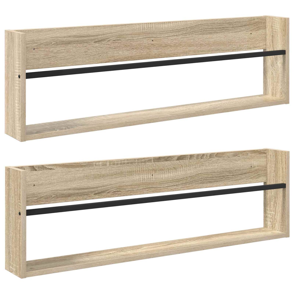 vidaXL Ράφι Περιοδικών με ράφι 2 τεμ. Δρύς Sonoma 100 x 12 x 30 εκ