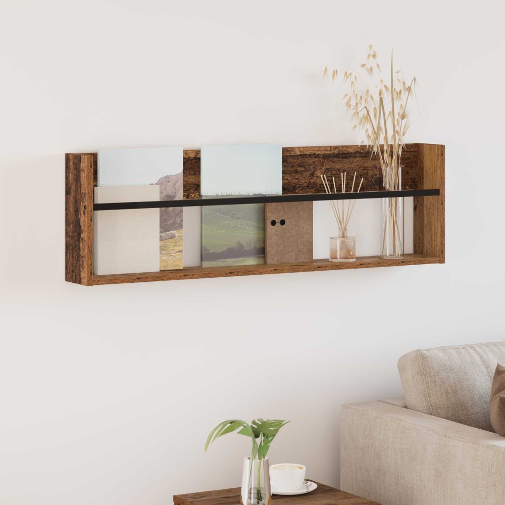 vidaXL Ράφι Περιοδικών Παλιό ξύλο 100 x 12 x 30 εκ Επεξεργασμένο Ξύλο