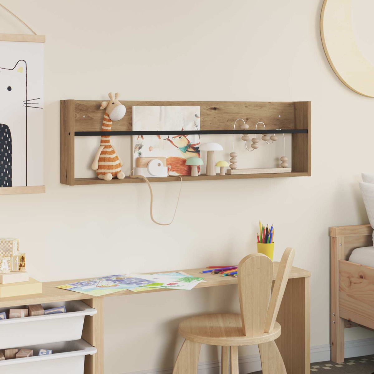 vidaXL Ράφι Περιοδικών Artisan Oak 100 x 12 x 30 εκ Επεξεργασμένο Ξύλο
