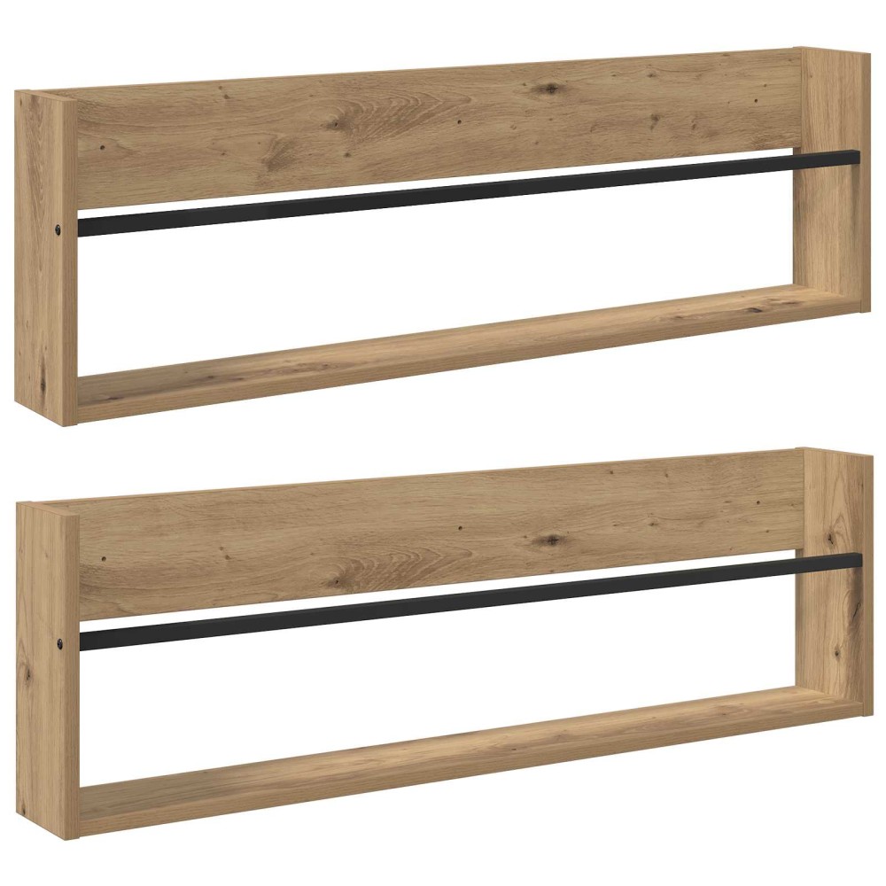 vidaXL Ράφι Περιοδικών με ράφι 2 τεμ. Artisan Oak 100 x 12 x 30 εκ