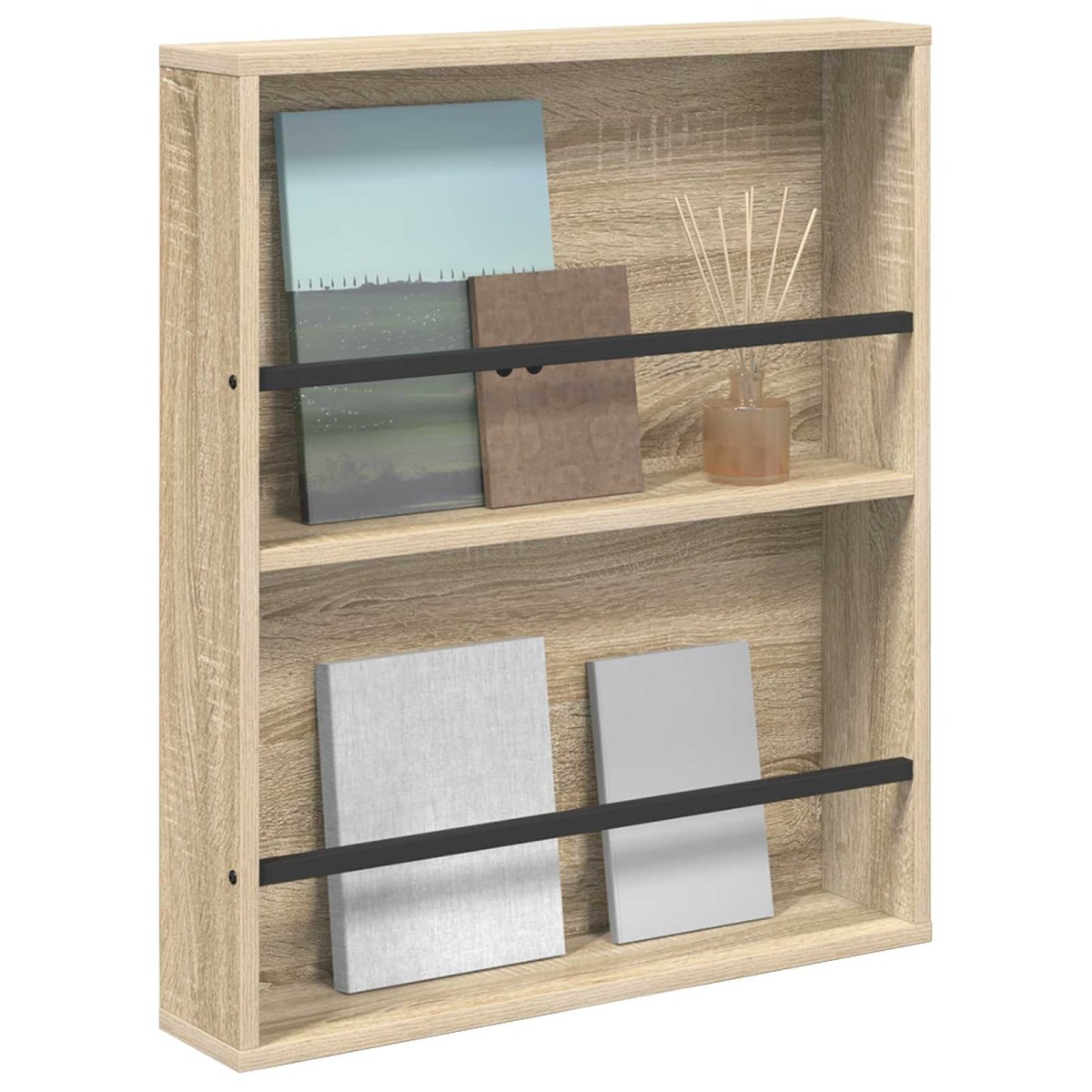vidaXL Ράφι Περιοδικών Δρύς Sonoma 60 x 12 x 70 εκ Επεξεργασμένο Ξύλο