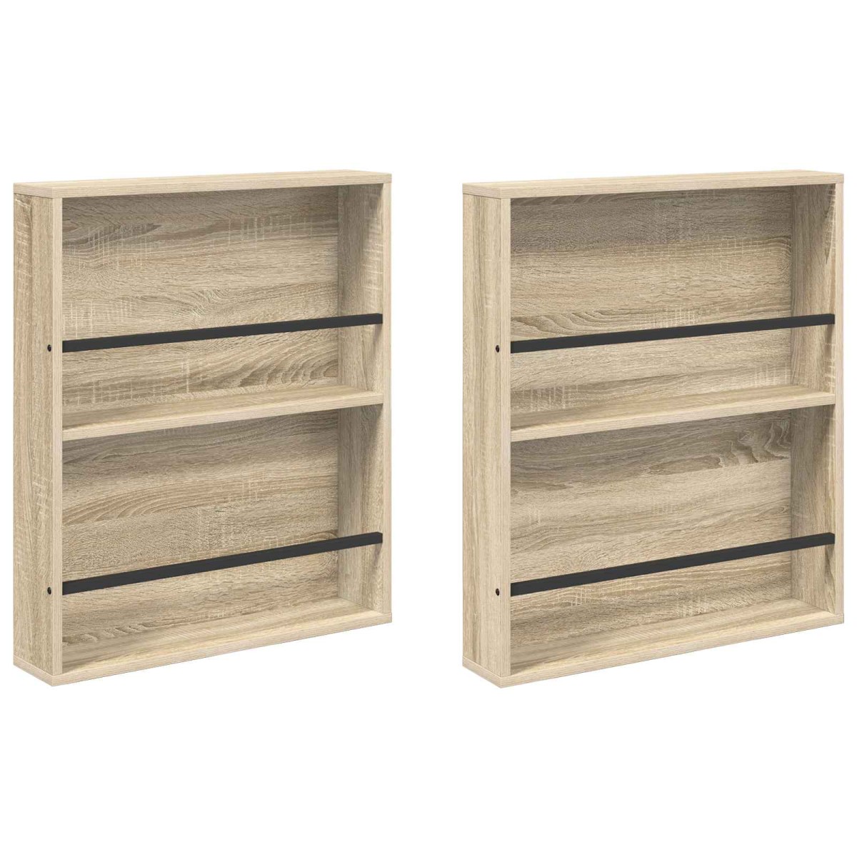vidaXL Ράφι Περιοδικών με ράφι 2 τμχ. Δρύς Sonoma 60 x 12 x 70 εκ