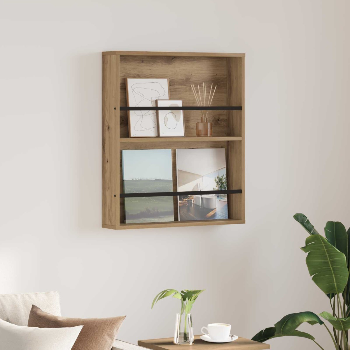 vidaXL Ράφι Περιοδικών Artisan Oak 60 x 12 x 70 εκ Επεξεργασμένο Ξύλο