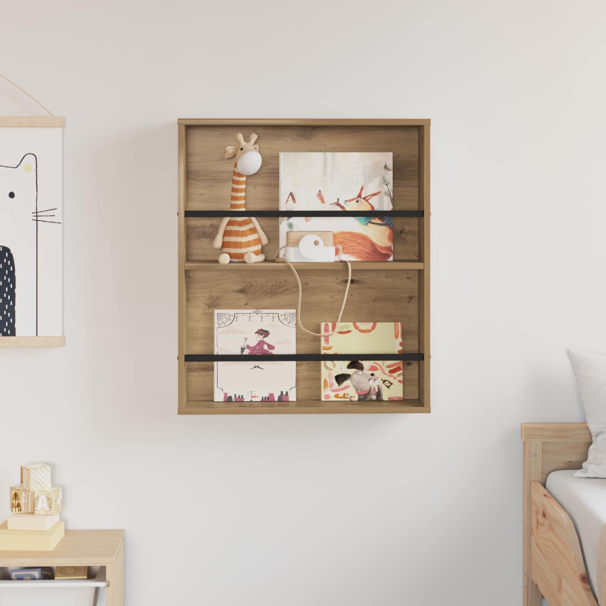 vidaXL Ράφι Περιοδικών Artisan Oak 60 x 12 x 70 εκ Επεξεργασμένο Ξύλο