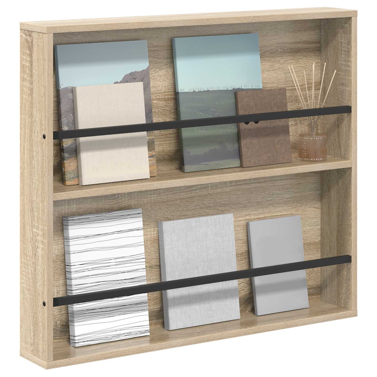 vidaXL Ράφι Περιοδικών Δρύς Sonoma 80 x 12 x 70 εκ Επεξεργασμένο Ξύλο