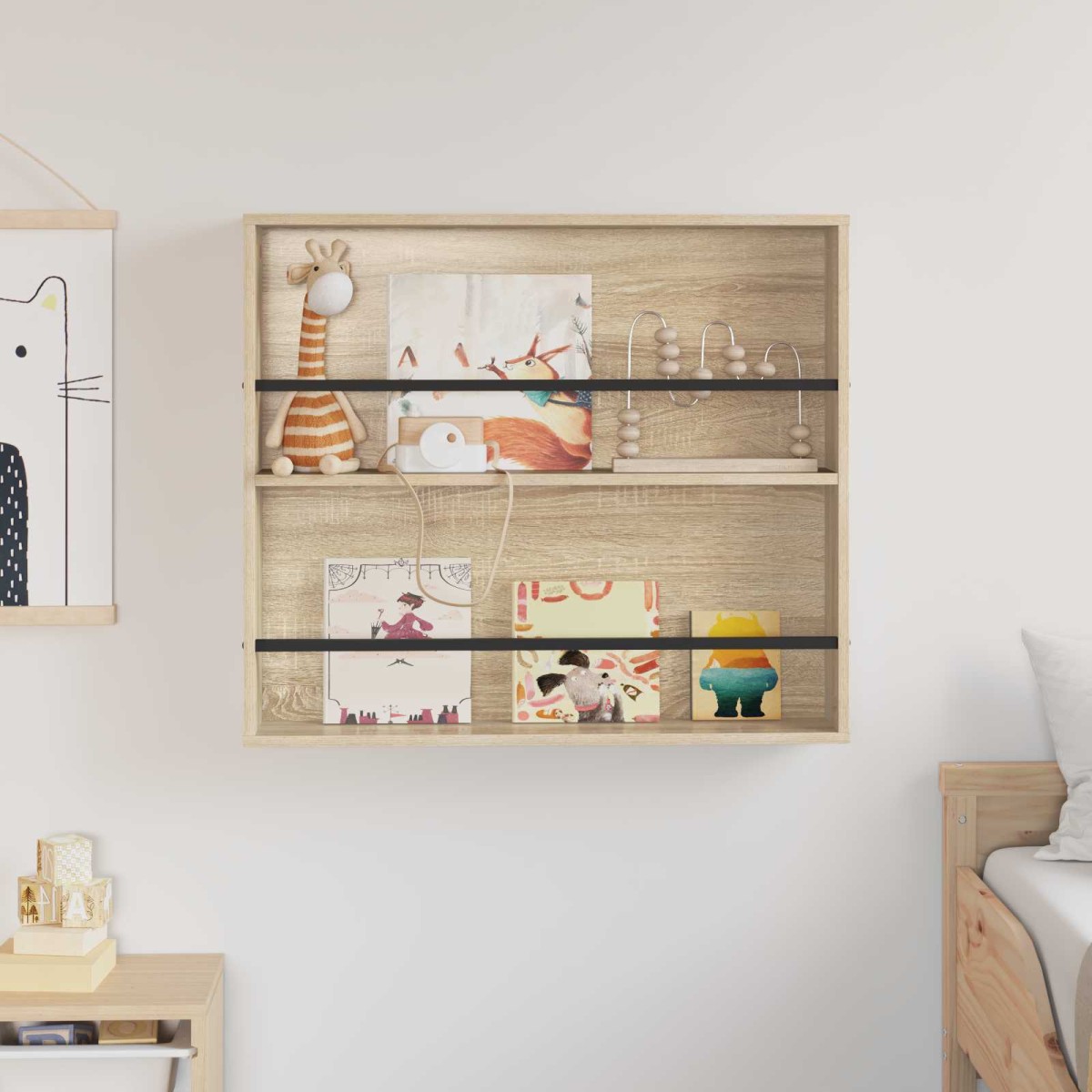 vidaXL Ράφι Περιοδικών Δρύς Sonoma 80 x 12 x 70 εκ Επεξεργασμένο Ξύλο