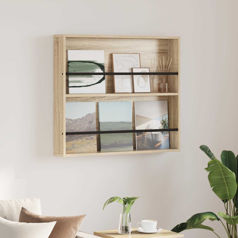 vidaXL Ράφι Περιοδικών Δρύς Sonoma 80 x 12 x 70 εκ Επεξεργασμένο Ξύλο