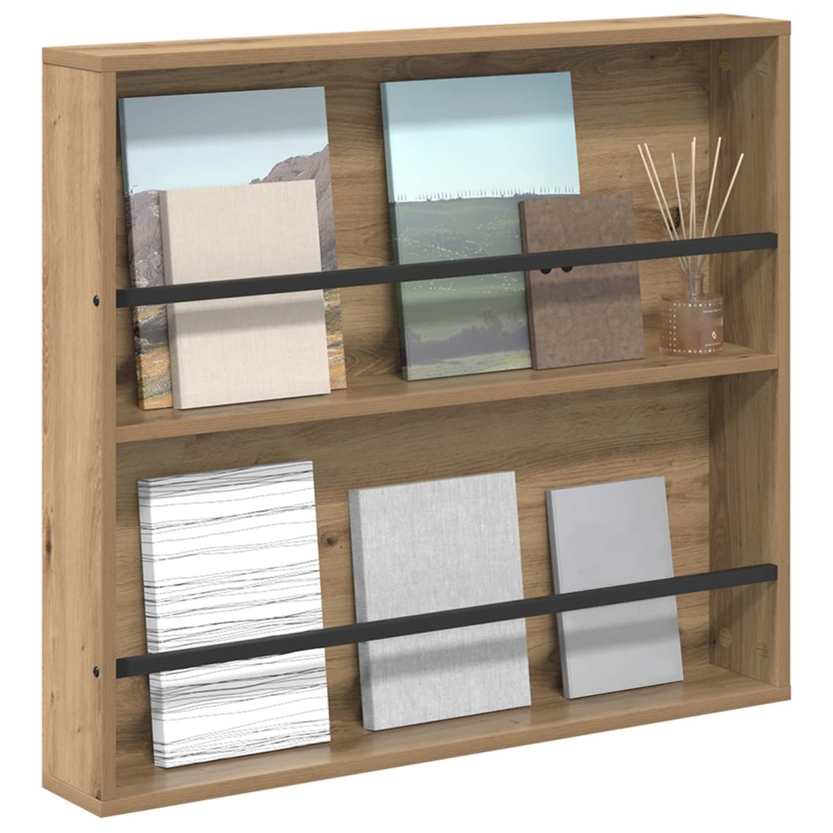 vidaXL Ράφι Περιοδικών Artisan Oak 80 x 12 x 70 εκ Επεξεργασμένο Ξύλο
