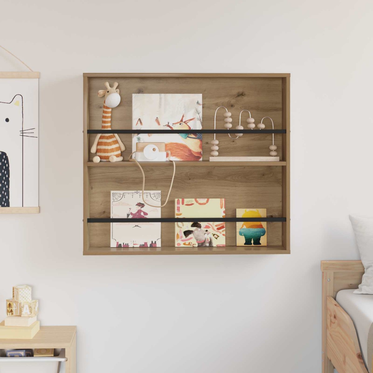 vidaXL Ράφι Περιοδικών Artisan Oak 80 x 12 x 70 εκ Επεξεργασμένο Ξύλο
