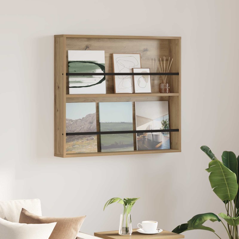 vidaXL Ράφι Περιοδικών Artisan Oak 80 x 12 x 70 εκ Επεξεργασμένο Ξύλο