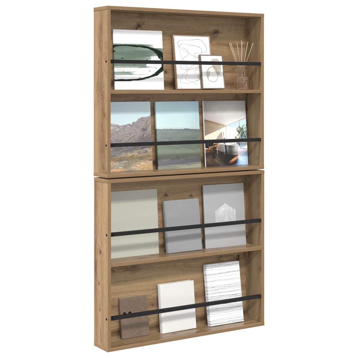vidaXL Ράφι Περιοδικών με ράφι 2 τμχ. Artisan Oak 80 x 12 x 70 εκ