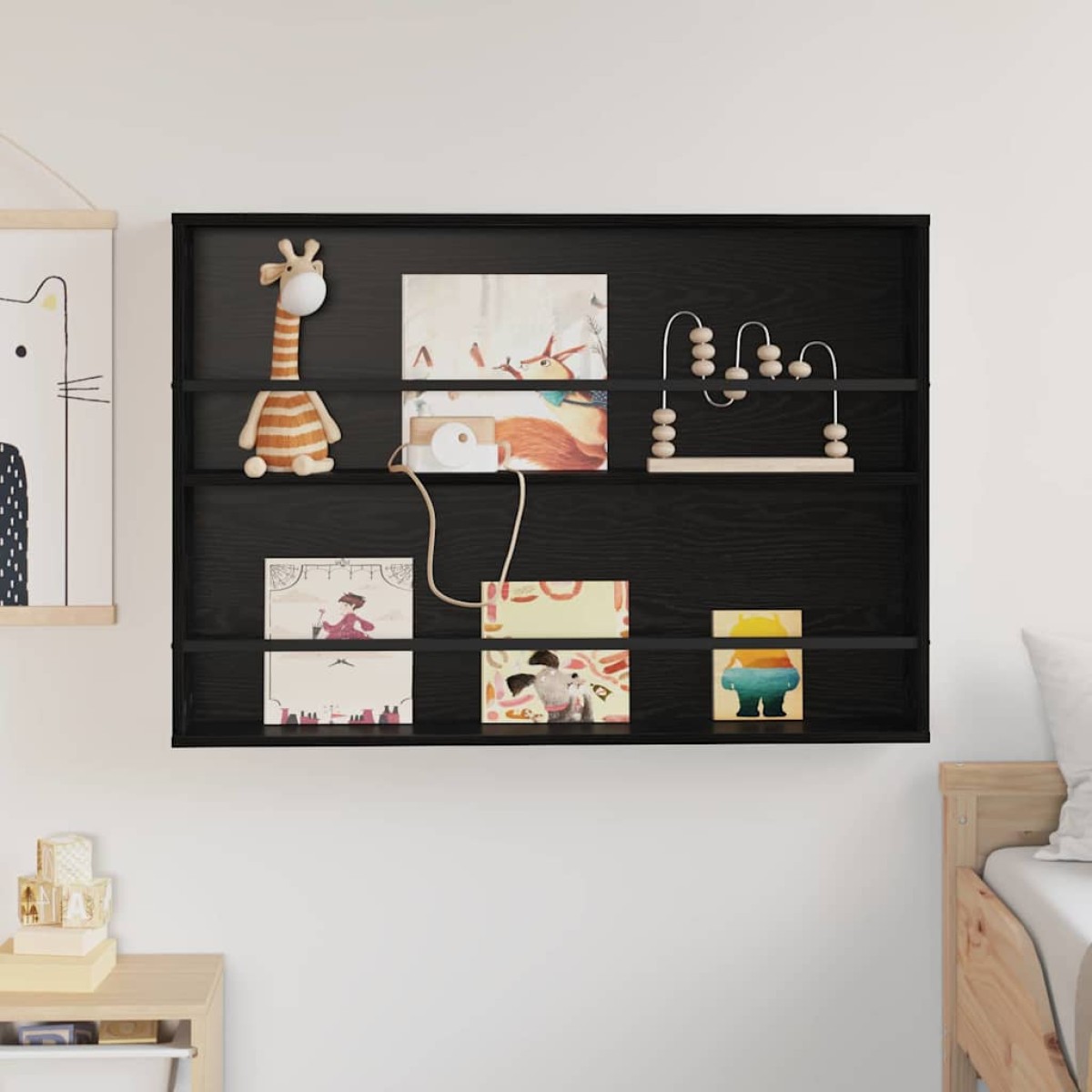 vidaXL Ράφι Περιοδικών Μαύρη Οξυά 100 x 12 x 70 εκ Επεξεργασμένο Ξύλο