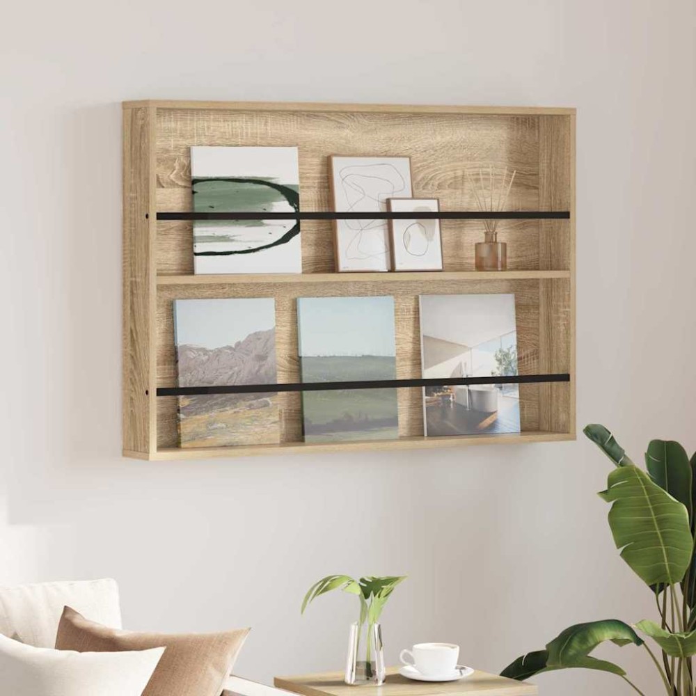 vidaXL Ράφι Περιοδικών Δρύς Sonoma 100 x 12 x 70 εκ Επεξεργασμένο Ξύλο