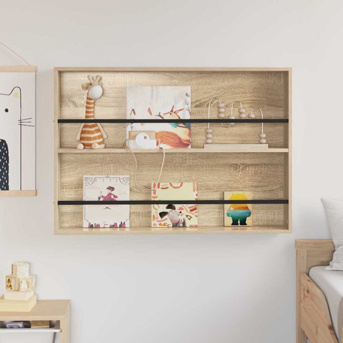 vidaXL Ράφι Περιοδικών Δρύς Sonoma 100 x 12 x 70 εκ Επεξεργασμένο Ξύλο