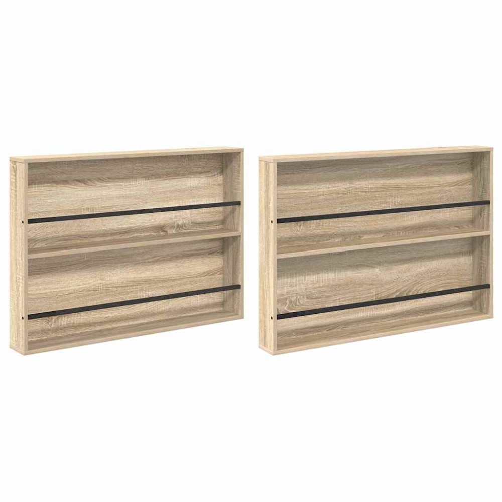 vidaXL Ράφι Περιοδικών με ράφι 2 τμχ. Δρύς Sonoma 100 x 12 x 70 εκ