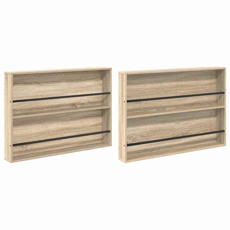 vidaXL Ράφι Περιοδικών με ράφι 2 τμχ. Δρύς Sonoma 100 x 12 x 70 εκ