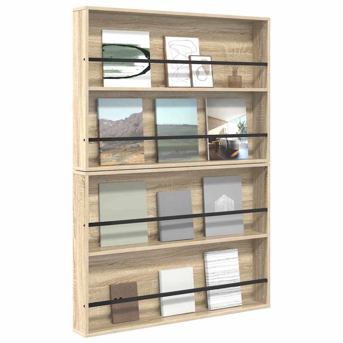 vidaXL Ράφι Περιοδικών με ράφι 2 τμχ. Δρύς Sonoma 100 x 12 x 70 εκ