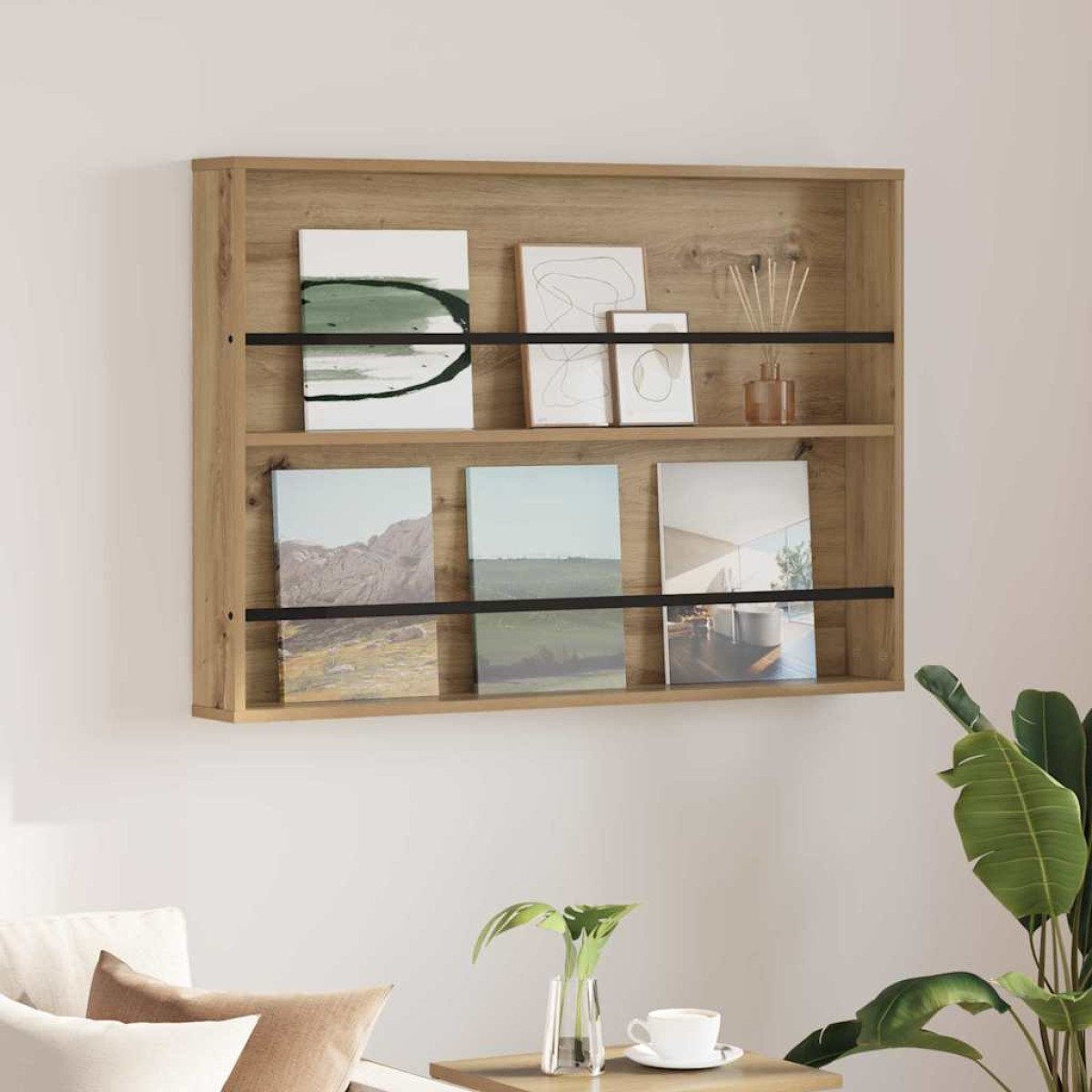 vidaXL Ράφι Περιοδικών Artisan Oak 100 x 12 x 70 εκ Επεξεργασμένο Ξύλο