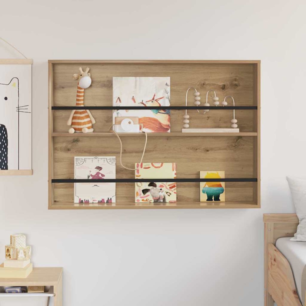 vidaXL Ράφι Περιοδικών Artisan Oak 100 x 12 x 70 εκ Επεξεργασμένο Ξύλο