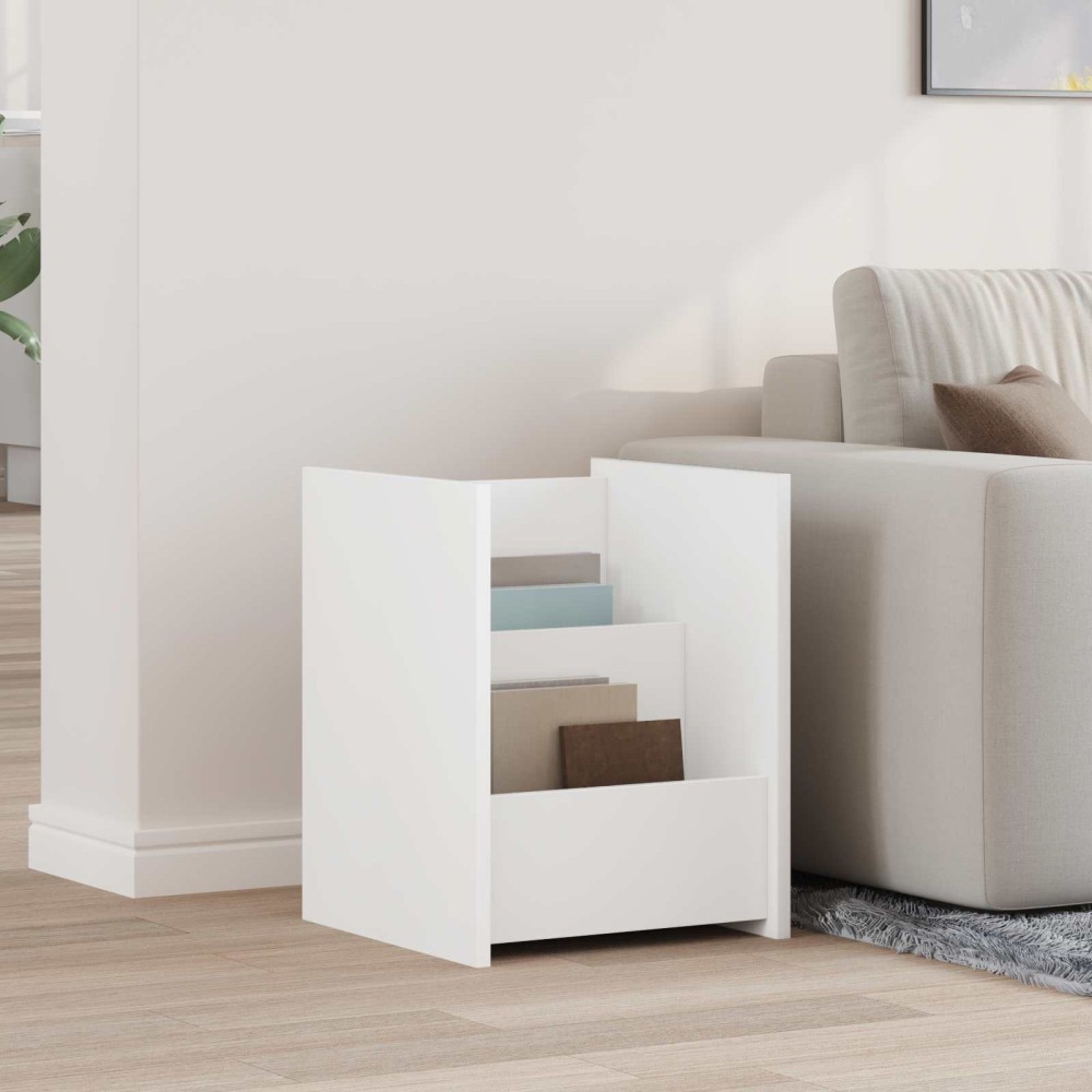 vidaXL Ράφι Περιοδικών Λευκό 35 x 35 x 45 εκ Επεξεργασμένο Ξύλο