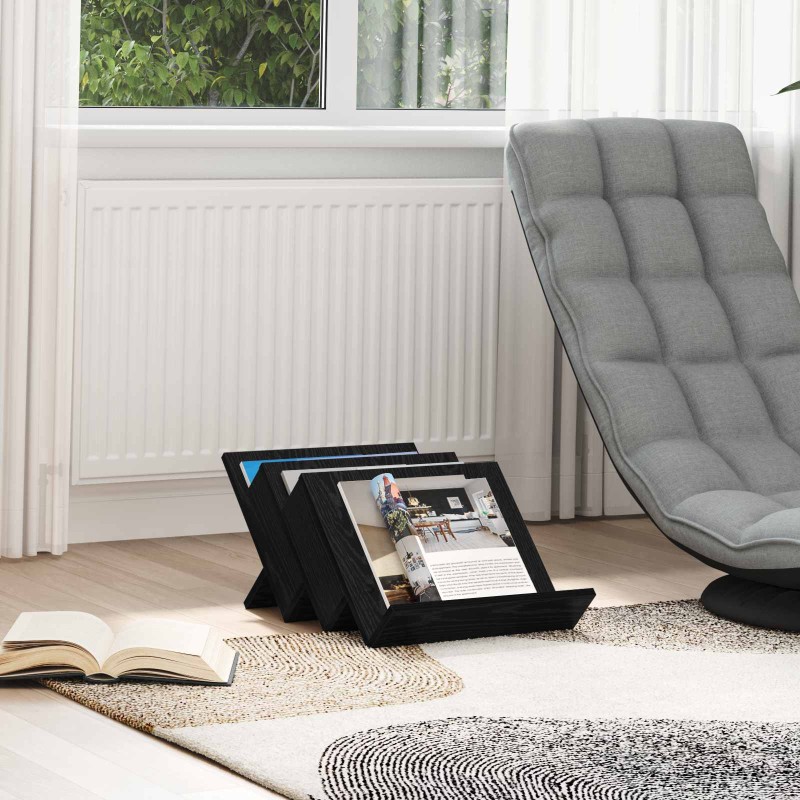 vidaXL Ράφι Περιοδικών Μαύρη Οξυά 53 x 40 x 28,5 εκ Επεξεργασμένο Ξύλο