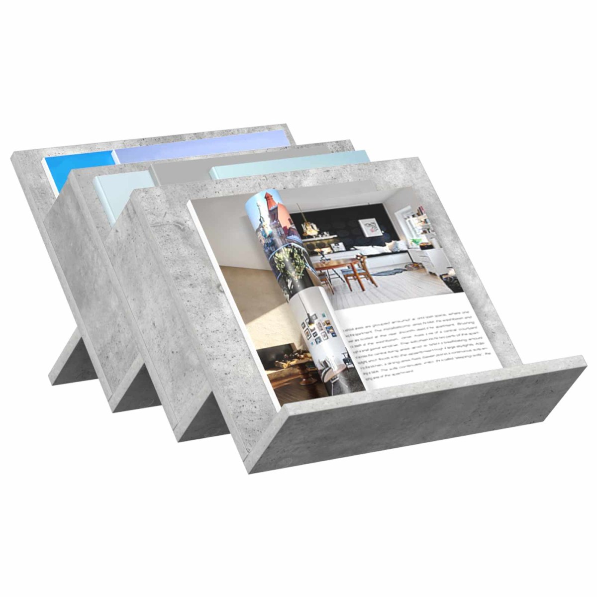 vidaXL Ράφι Περιοδικών με ράφι Γκρι Μπετόν 53 x 40 x 28,5 εκ