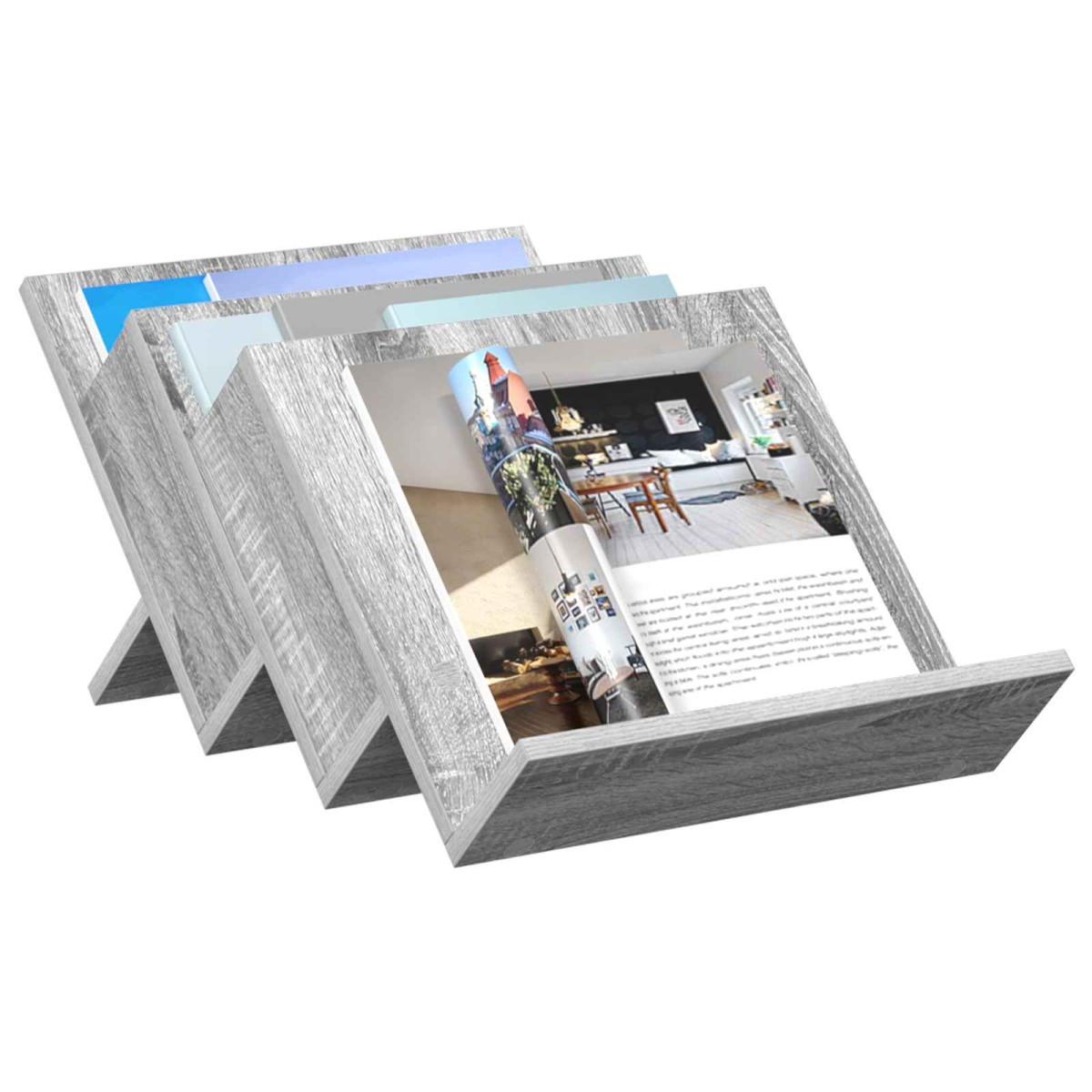 vidaXL Ράφι Περιοδικών με ράφι Γκρίζο Σονομα 53 x 40 x 28,5 εκ