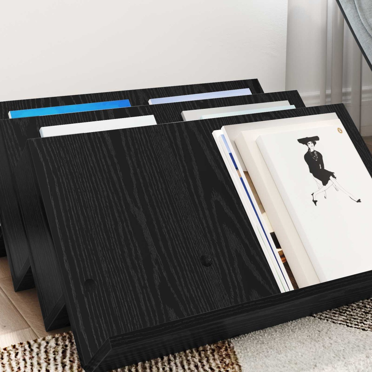 vidaXL Ράφι Περιοδικών Μαύρη Οξυά 65 x 53 x 28,5 εκ Επεξεργασμένο Ξύλο