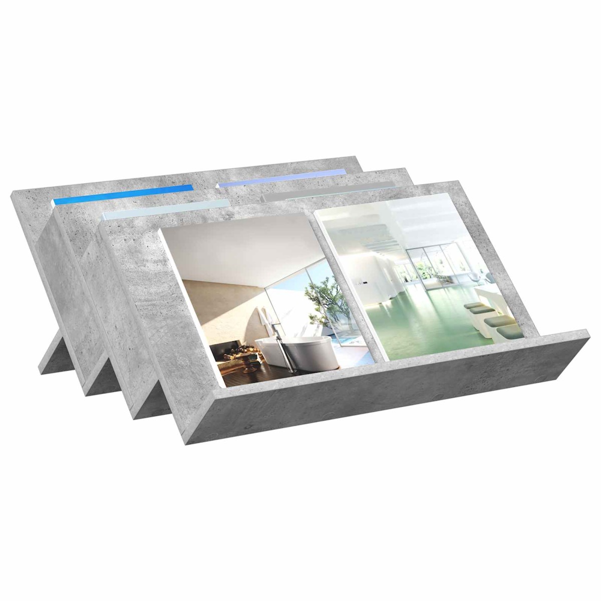 vidaXL Ράφι Περιοδικών με ράφι Γκρι Μπετόν 65 x 53 x 28,5 εκ