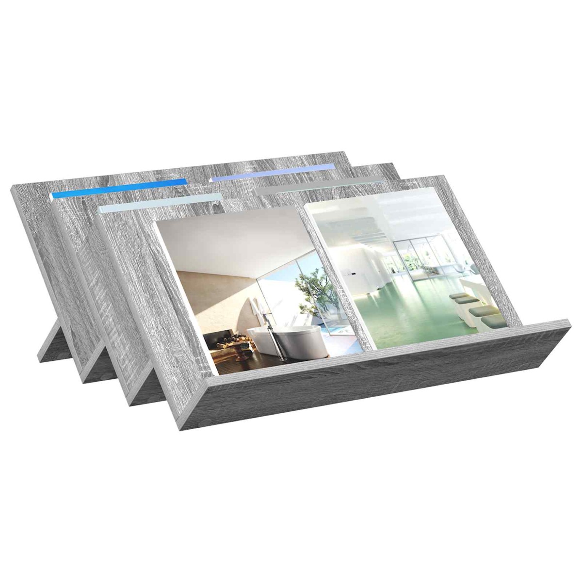 vidaXL Ράφι Περιοδικών με ράφι Γκρίζο Σονομα 65 x 53 x 28,5 εκ