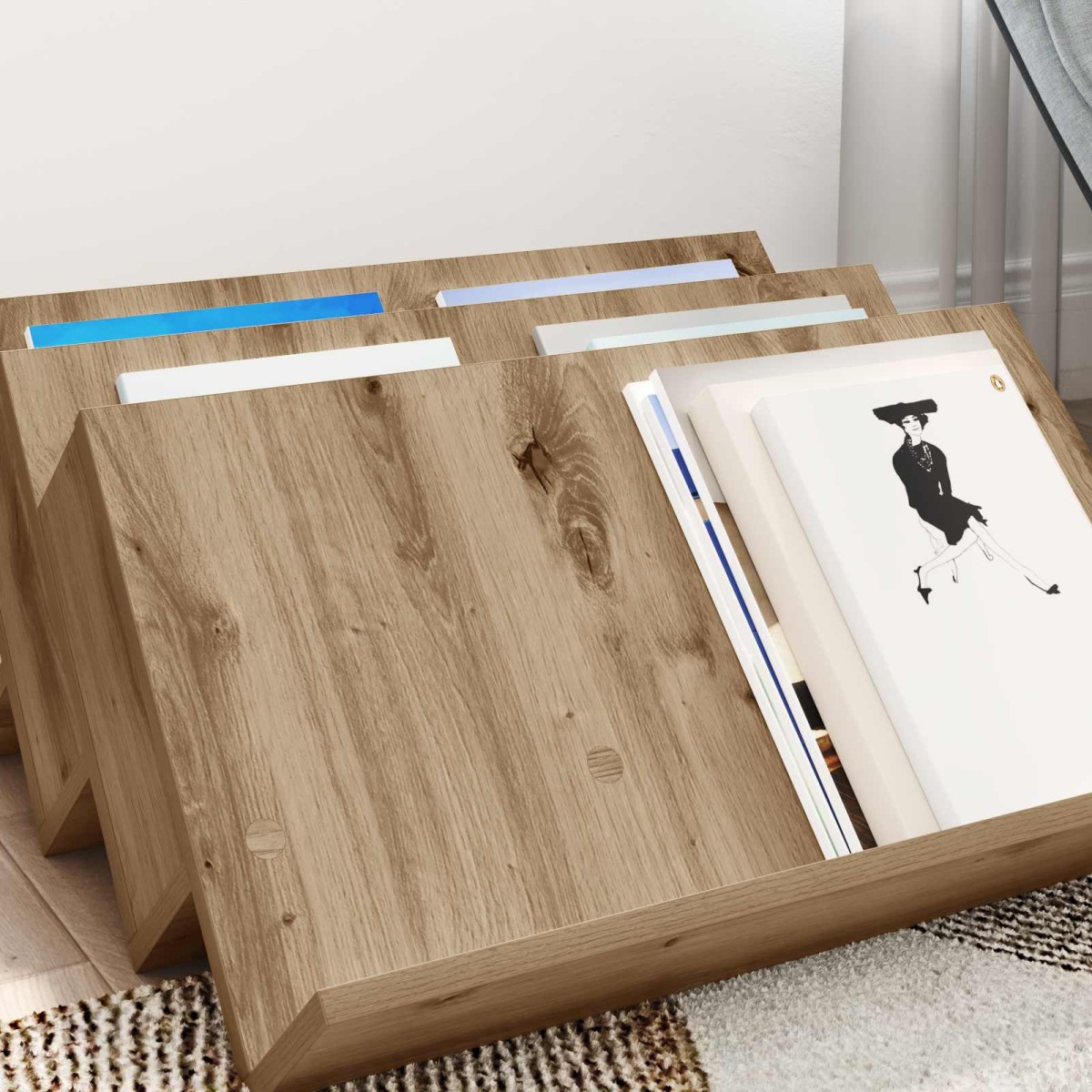 vidaXL Ράφι Περιοδικών με ράφι Artisan Oak 65 x 53 x 28,5 εκ
