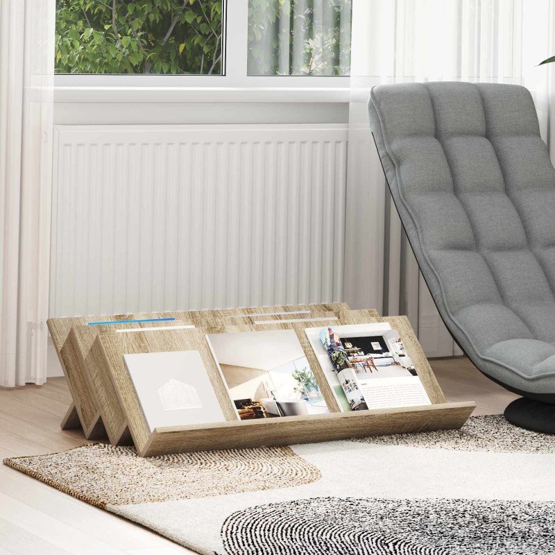 vidaXL Ράφι Περιοδικών με ράφι Δρύς Sonoma 90 x 53 x 28,5 εκ