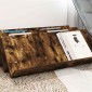vidaXL Ράφι Περιοδικών με ράφι Καπνιστό Δρύς 90 x 53 x 28,5 εκ