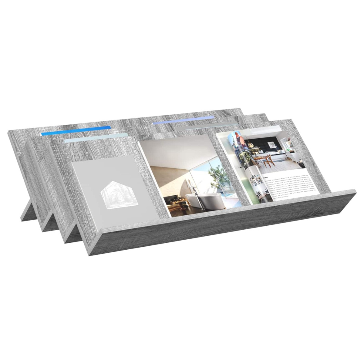 vidaXL Ράφι Περιοδικών με ράφι Γκρίζο Σονομα 90 x 53 x 28,5 εκ
