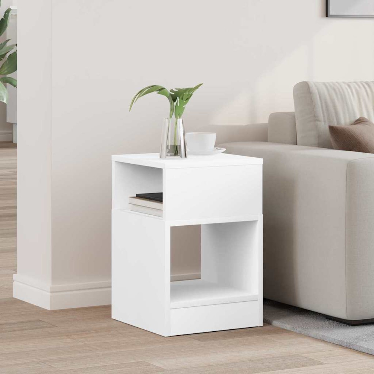vidaXL End Table Λευκό 30,5 x 30 x 45 εκ Επεξεργασμένο Ξύλο
