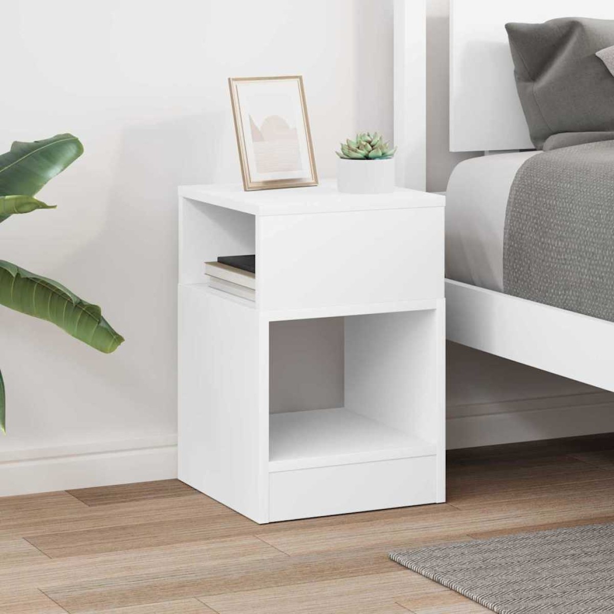 vidaXL End Table Λευκό 30,5 x 30 x 45 εκ Επεξεργασμένο Ξύλο