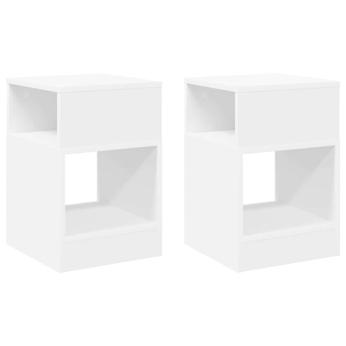 vidaXL End Table 2 τμχ. Λευκό 30,5 x 30 x 45 εκ Επεξεργασμένο Ξύλο
