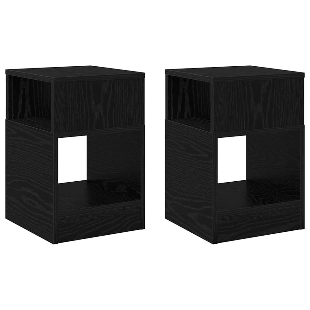 vidaXL End Table 2 τμχ. Μαύρη Οξυά 30,5 x 30 x 45 εκ