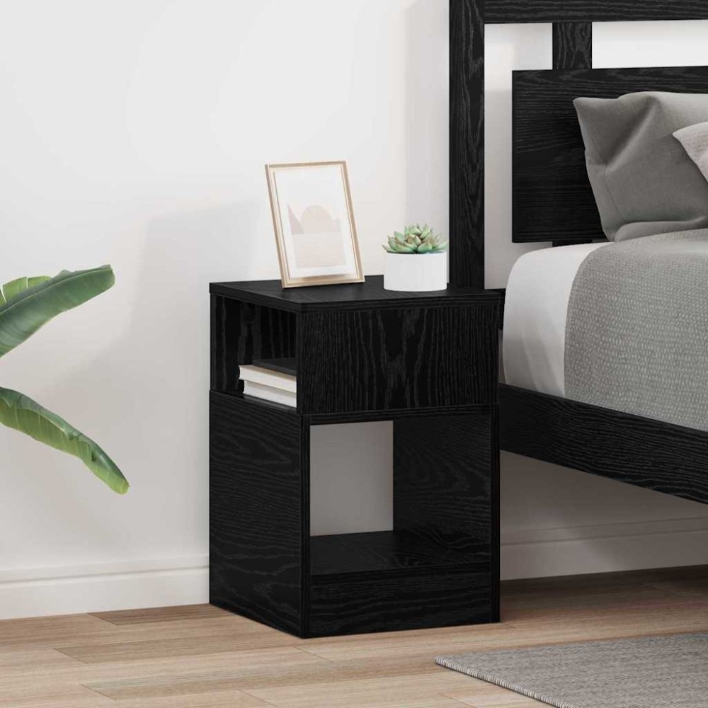 vidaXL End Table 2 τμχ. Μαύρη Οξυά 30,5 x 30 x 45 εκ