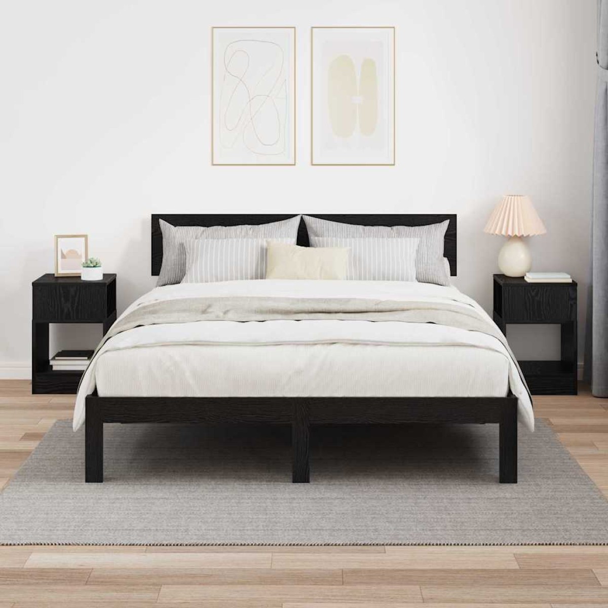 vidaXL End Table 2 τμχ. Μαύρη Οξυά 30,5 x 30 x 45 εκ