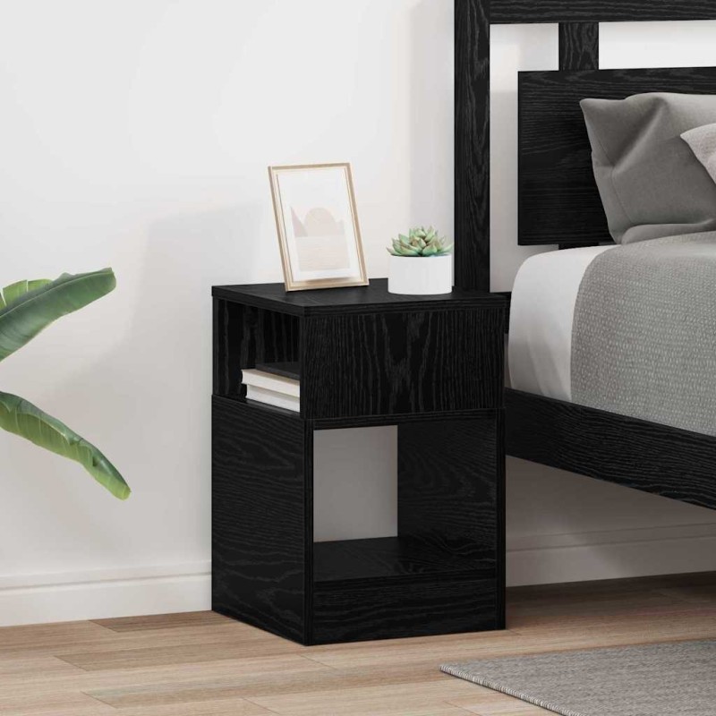 vidaXL End Table 2 τμχ. Μαύρη Οξυά 30,5 x 30 x 45 εκ