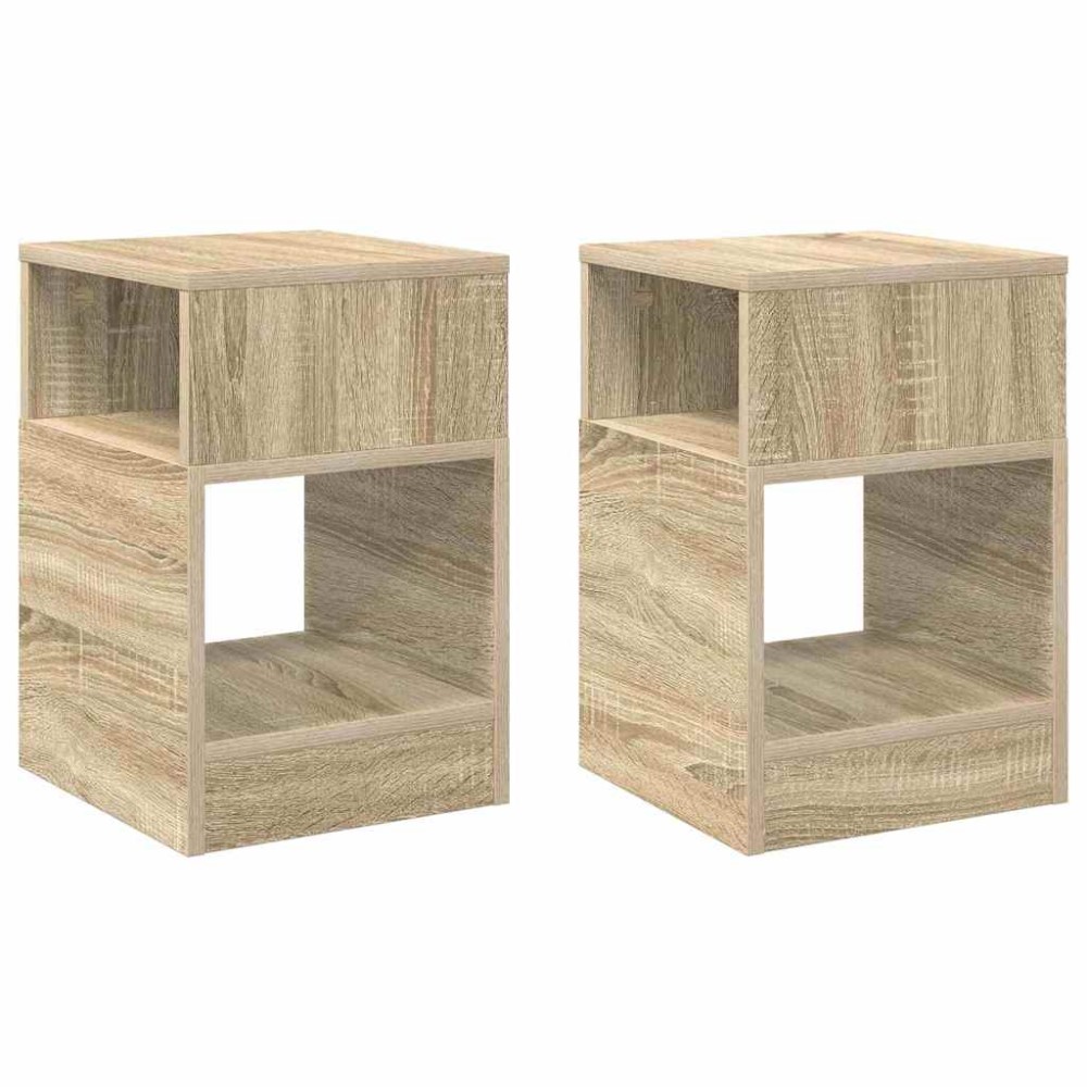 vidaXL End Table 2 τμχ. Δρύς Sonoma 30,5 x 30 x 45 εκ