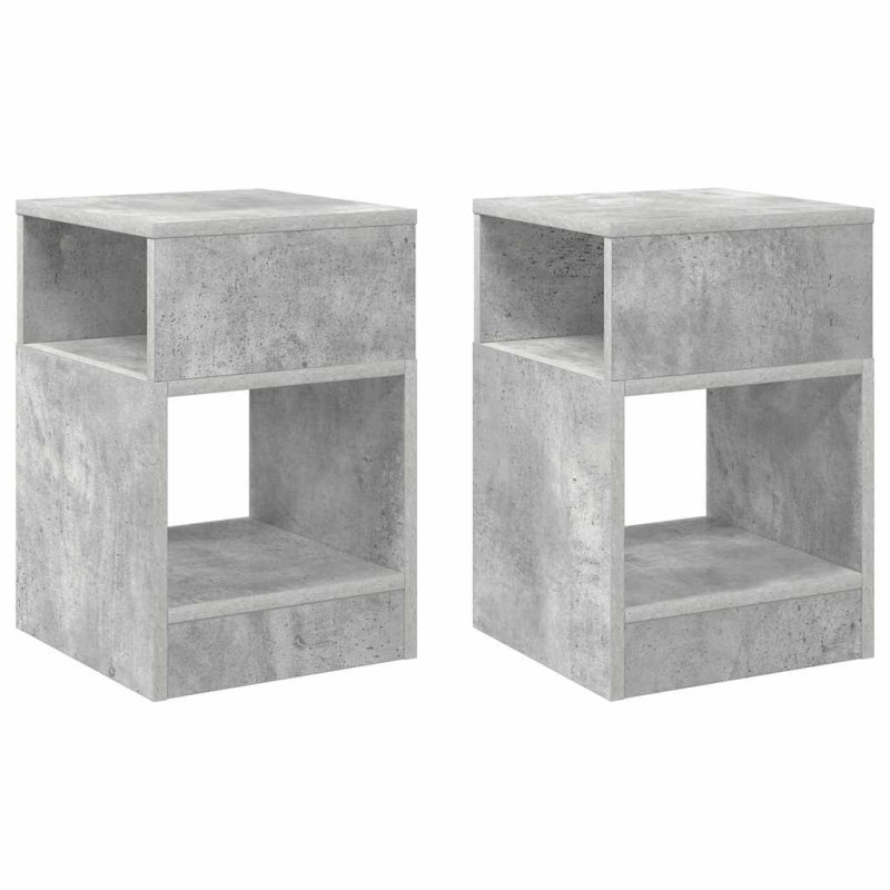 vidaXL End Table 2 τμχ. Σκυρόδεμα Γκρι 30,5 x 30 x 45 εκ